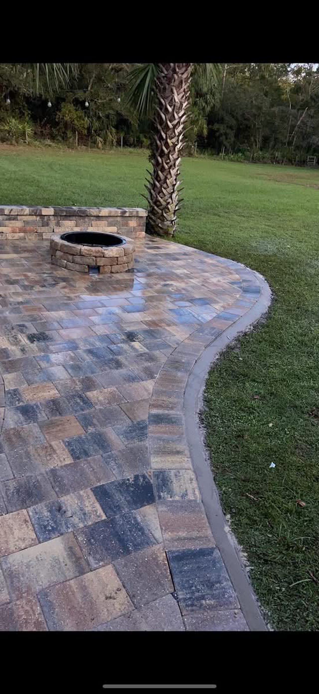 Fire pit and outdoor patio combination