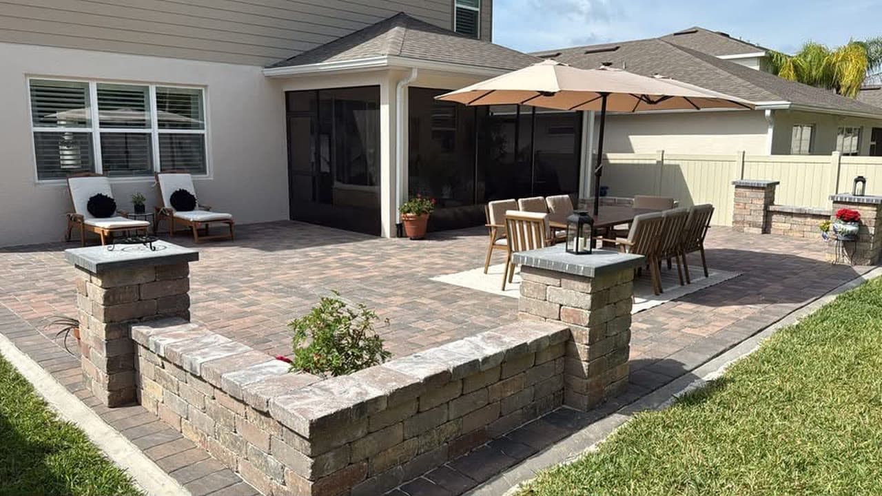 Completed fire pit evening Central Florida