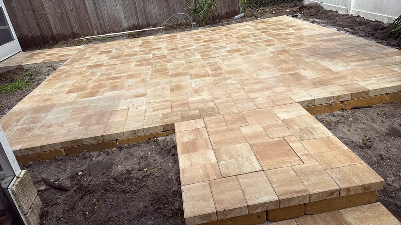Natural stone walkway Central Florida